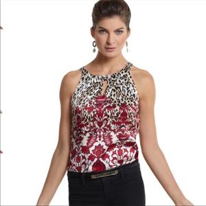 White House Black Market Keyhole Petite Blouse